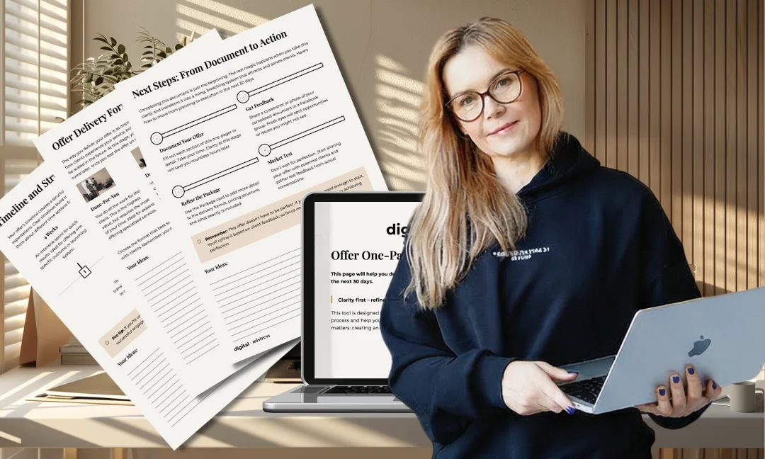 Sylwia Rytarowska, mentorka biznesu i założycielka Digital Mistress, wygląda na pewną siebie i zrelaksowaną. Uśmiecha się do aparatu, pokazując spokój, który osiągnęła po latach walki z marketingowym chaosem.